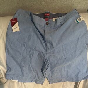 Izod Blue Flat Front Casual Shorts